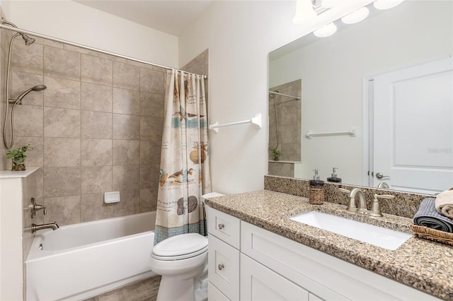 3331 Torre Blvd, New Smyrna Beach, FL 32168 - bathroom with shower / bath combo with shower curtain, toilet, and vanity