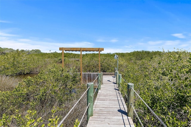 view of dock area