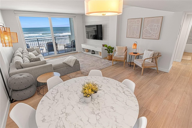 705 N Atlantic Ave Unit 4030, New Smyrna Beach, FL 32169 - living room featuring baseboards and wood finished floors