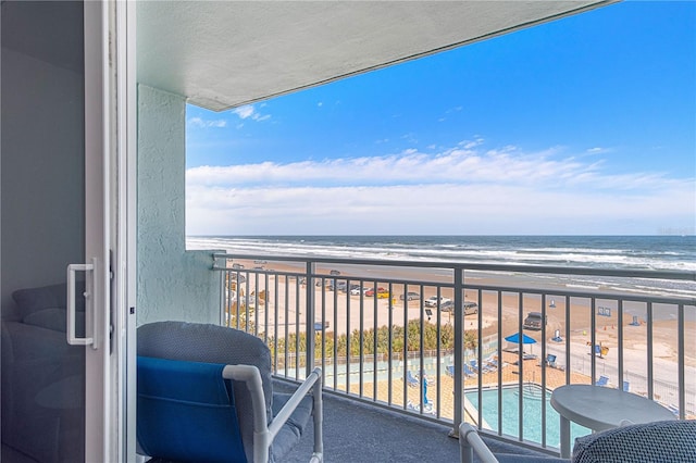 705 N Atlantic Ave Unit 4030, New Smyrna Beach, FL 32169 - balcony featuring a view of the beach and a water view