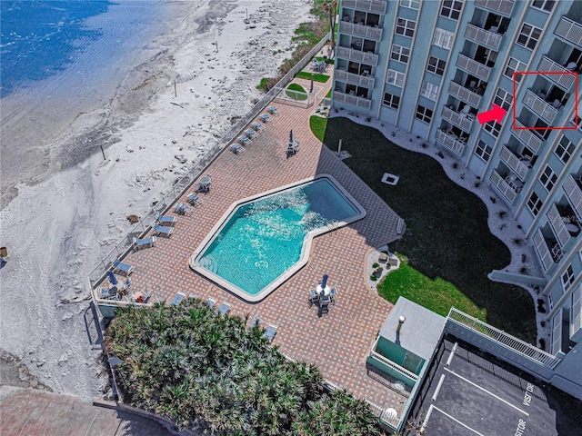 705 N Atlantic Ave Unit 4030, New Smyrna Beach, FL 32169 - bird's eye view with a view of the beach and a water view