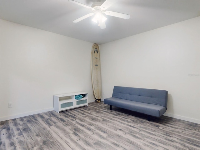 4752 S Atlantic Ave Unit 1, Ponce Inlet, FL 32127 - unfurnished room featuring ceiling fan, wood finished floors, and baseboards