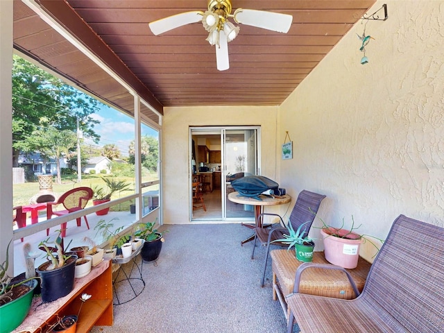 2218 Orange Tree Dr, Edgewater, FL 32141 - sunroom with ceiling fan