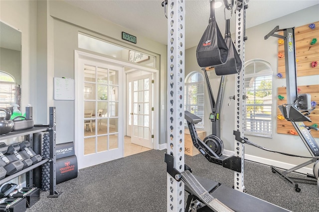 495 Venetian Villa Dr, New Smyrna Beach, FL 32168 - workout room with a wealth of natural light