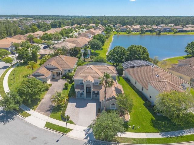 495 Venetian Villa Dr, New Smyrna Beach, FL 32168 - birds eye view of property featuring a residential view and a water view