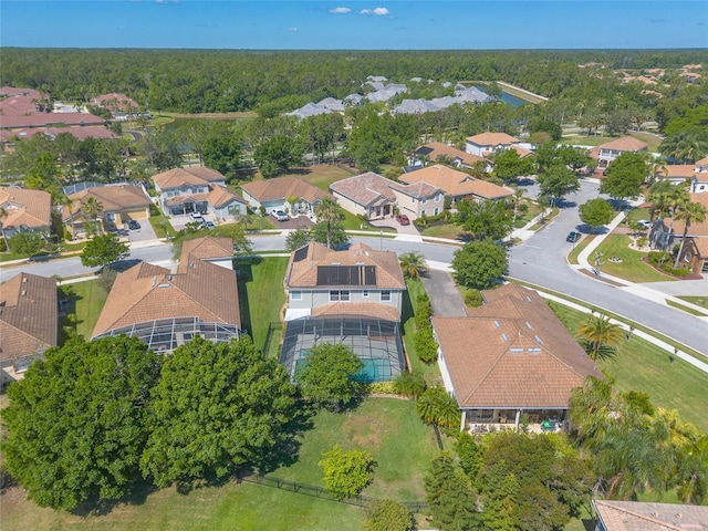 495 Venetian Villa Dr, New Smyrna Beach, FL 32168 - aerial view with a wooded view and a residential view