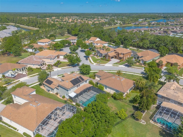495 Venetian Villa Dr, New Smyrna Beach, FL 32168 - birds eye view of property featuring a water view and a residential view