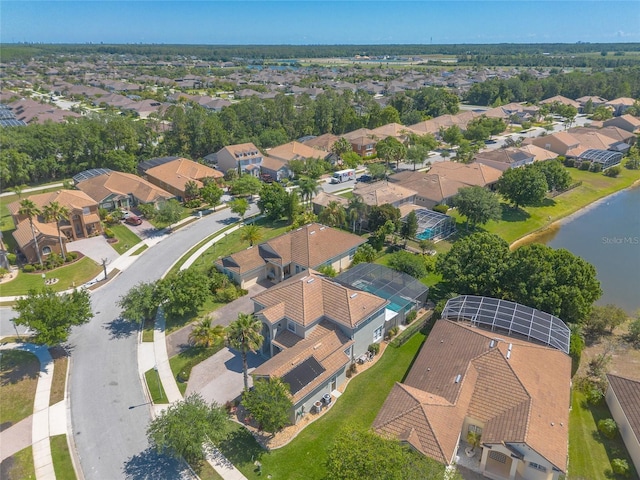 495 Venetian Villa Dr, New Smyrna Beach, FL 32168 - birds eye view of property featuring a water view and a residential view