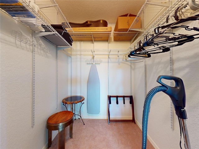 spacious closet with carpet flooring