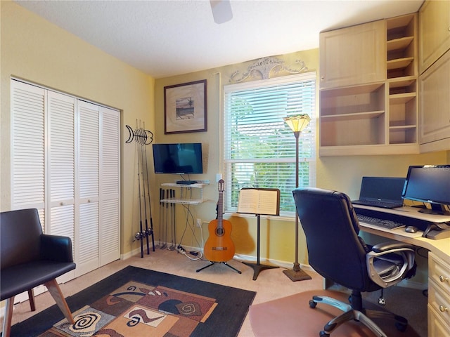 office with carpet flooring and baseboards