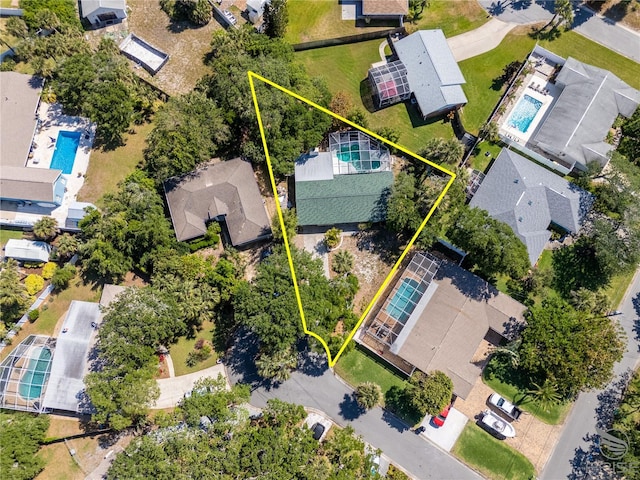 drone / aerial view featuring a residential view