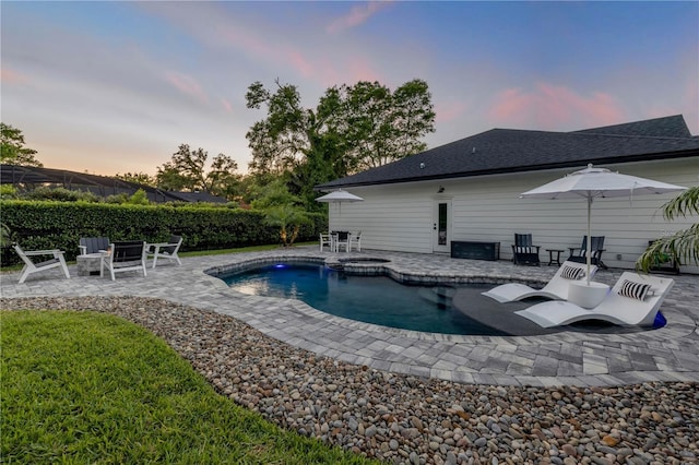 170 Live Oak Ct, New Smyrna Beach, FL 32168 - view of pool with a pool with connected hot tub and a patio