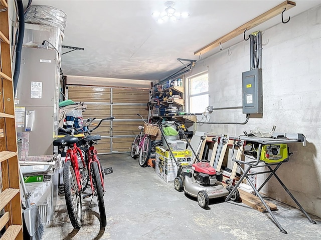 garage featuring electric panel