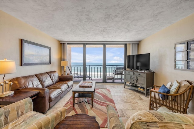 4139 S Atlantic Ave Unit A504, New Smyrna Beach, FL 32169 - living room featuring expansive windows