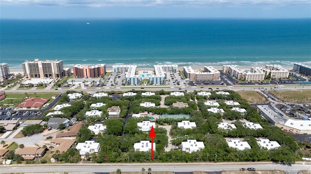 4150 S Atlantic Ave Unit 115D, New Smyrna Beach, FL 32169 - bird's eye view featuring a city view and a water view