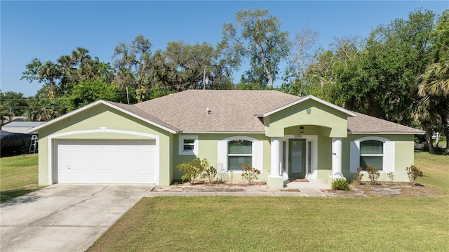 2204 Kumquat Dr, Edgewater, FL 32141 - ranch-style house featuring a shingled roof, stucco siding, and a front yard