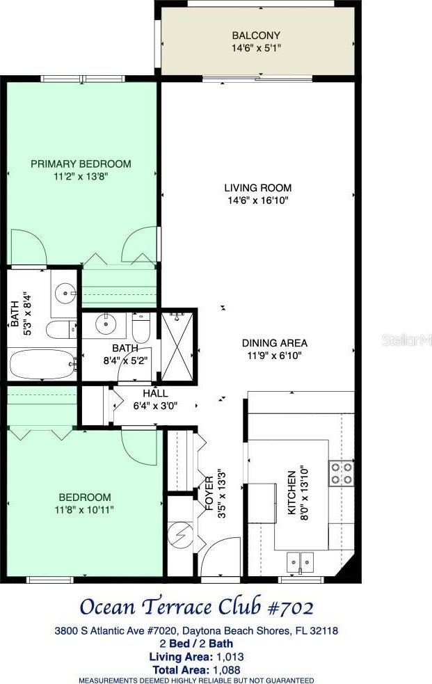3800 S Atlantic Ave Unit 702, Daytona Beach Shores, FL 32118 - floor plan