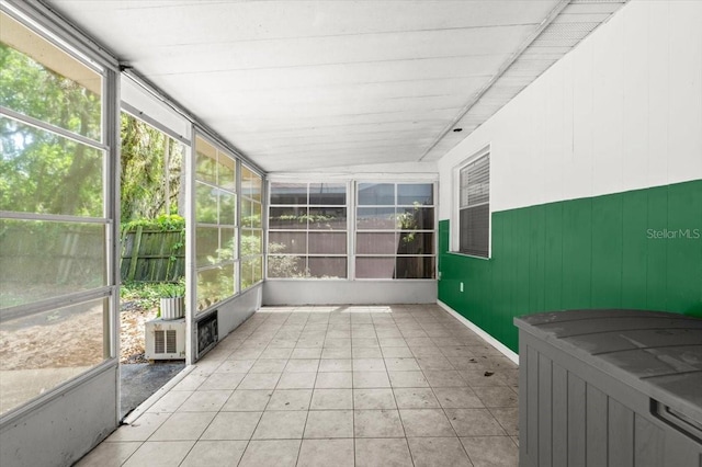 view of unfurnished sunroom