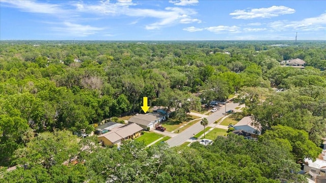 aerial view with a forest view
