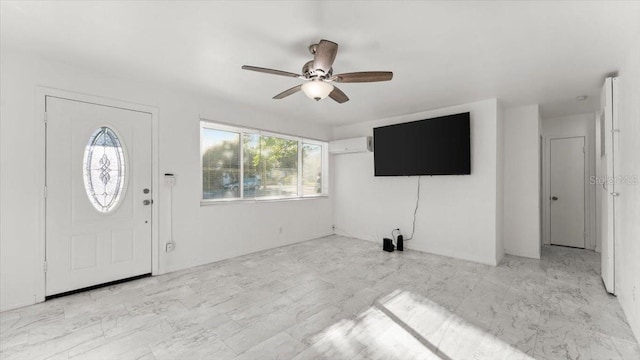 557 Berkshire Rd, Daytona Beach, FL 32114 - foyer entrance with a ceiling fan and a wall unit AC