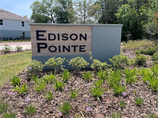 view of community sign