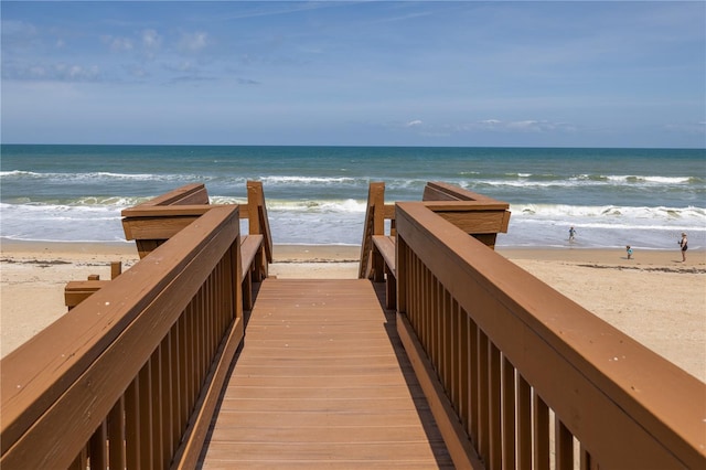 6260 S Atlantic Ave, New Smyrna Beach, FL 32169 - view of community featuring a water view and a beach view