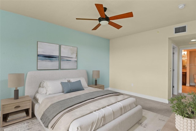 5300 S Atlantic Ave Unit 19-403, New Smyrna Beach, FL 32169 - carpeted bedroom featuring baseboards and ceiling fan