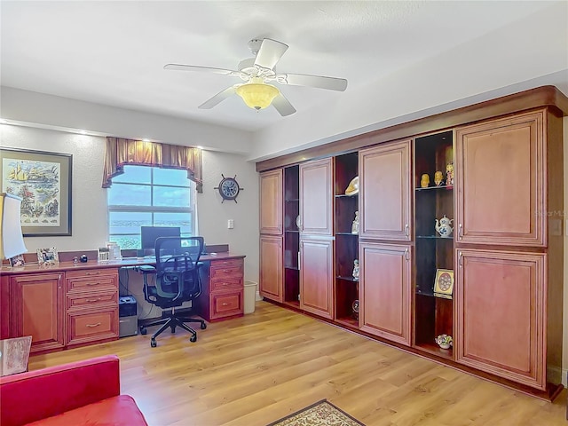 3145 S Atlantic Ave Unit 1001, Daytona Beach, FL 32118 - home office featuring light wood-style floors and ceiling fan