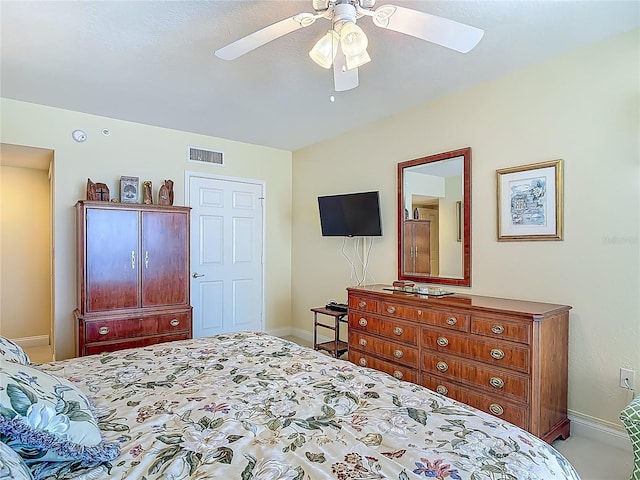 3145 S Atlantic Ave Unit 1001, Daytona Beach, FL 32118 - bedroom featuring visible vents, a ceiling fan, and baseboards