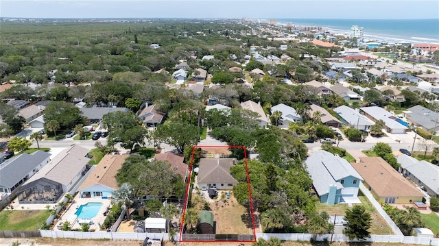 825 E 23rd Ave, New Smyrna Beach, FL 32169 - drone / aerial view featuring a water view and a residential view