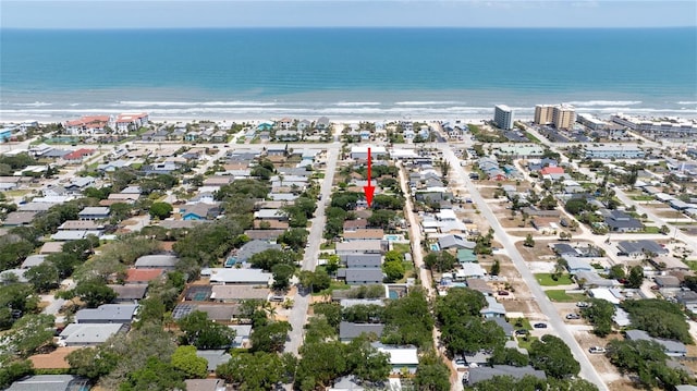 825 E 23rd Ave, New Smyrna Beach, FL 32169 - bird's eye view featuring a water view and a beach view