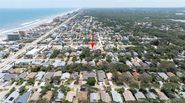 825 E 23rd Ave, New Smyrna Beach, FL 32169 - drone / aerial view with a water view and a view of the beach