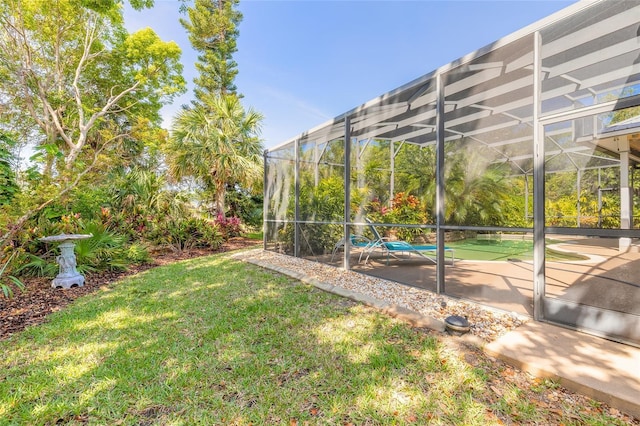 2815 Bay Side Dr, New Smyrna Beach, FL 32168 - view of yard featuring an outdoor pool and a patio
