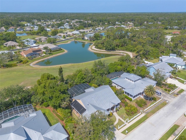 2815 Bay Side Dr, New Smyrna Beach, FL 32168 - bird's eye view with a residential view, a water view, and view of golf course