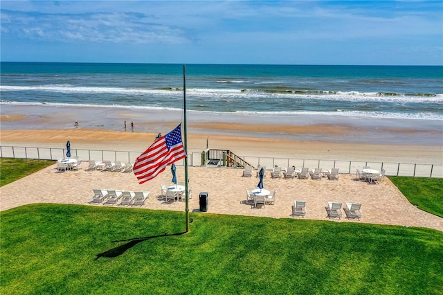 4841 Saxon Dr Unit C201, New Smyrna Beach, FL 32169 - water view with fence and a view of the beach