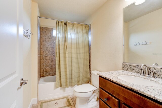 1703 Frogs Leap Ct, Port Orange, FL 32128 - bathroom with shower / bathtub combination with curtain, toilet, and vanity