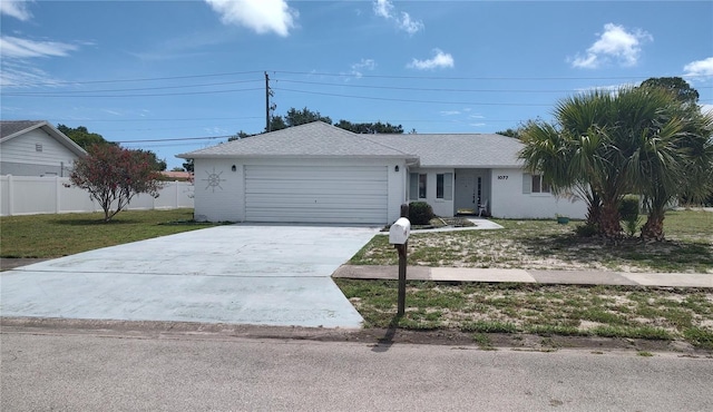 1077 Willow Wood Dr, Port Orange, FL 32129 - ranch-style house with an attached garage, driveway, brick siding, and roof with shingles