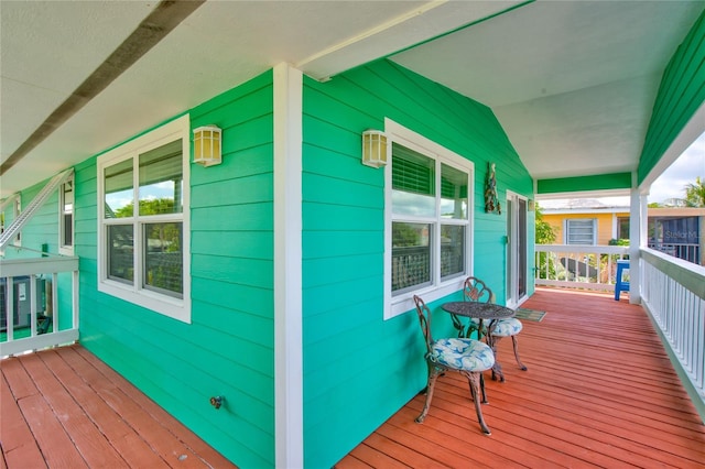 wooden deck featuring a porch