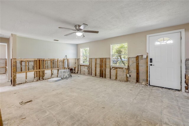 431 Palmetto St, Edgewater, FL 32132 - interior space with a textured ceiling and a ceiling fan