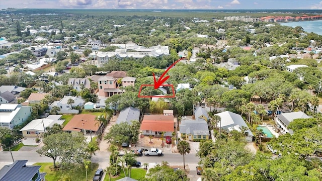 aerial view featuring a residential view