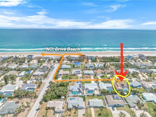 4350 Candlewood Ln, Ponce Inlet, FL 32127 - aerial view with a water view, a residential view, and a view of the beach