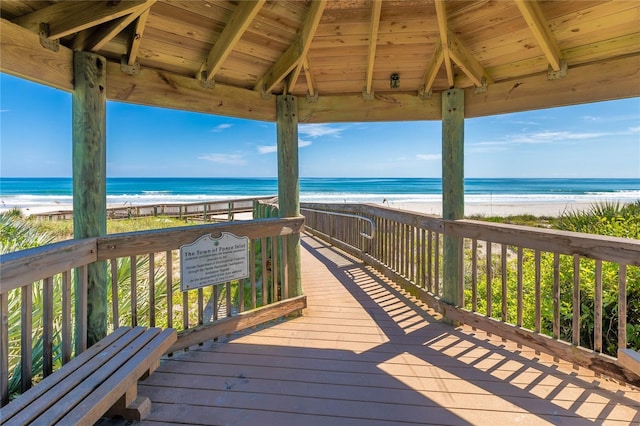 4350 Candlewood Ln, Ponce Inlet, FL 32127 - deck featuring a view of the beach and a water view