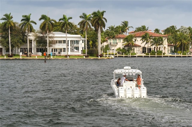 water view featuring a boat dock