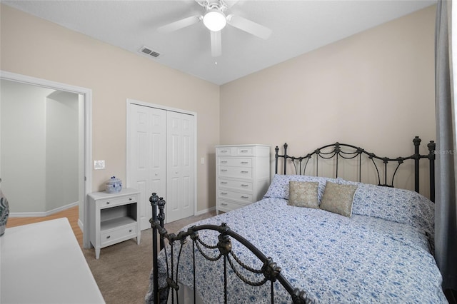 11222 Rapallo Ln, Windermere, FL 34786 - carpeted bedroom featuring a closet, ceiling fan, and baseboards