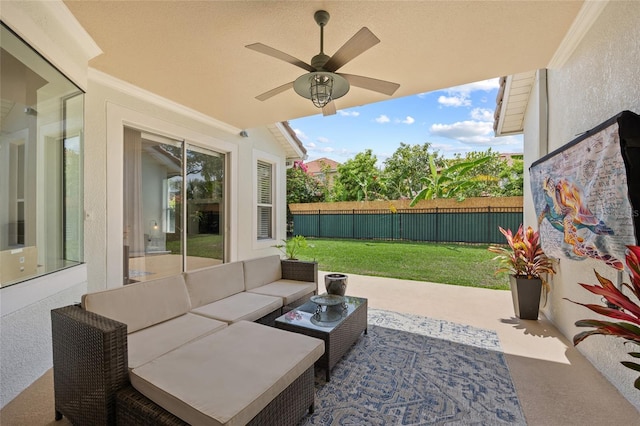 11222 Rapallo Ln, Windermere, FL 34786 - view of patio with a ceiling fan and outdoor lounge area