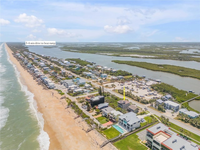 6771 Turtlemound Rd, New Smyrna Beach, FL 32169 - drone / aerial view with a view of the beach and a water view