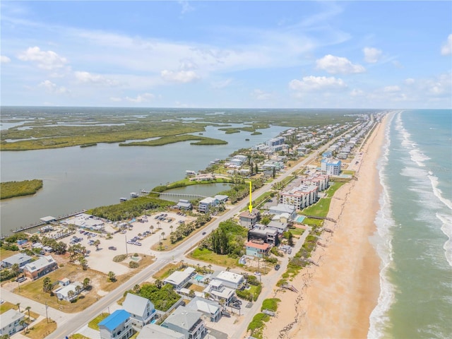 6771 Turtlemound Rd, New Smyrna Beach, FL 32169 - bird's eye view with a water view and a view of the beach