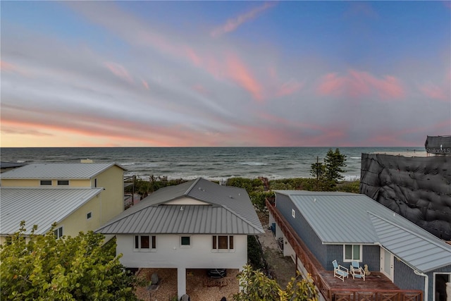 6771 Turtlemound Rd, New Smyrna Beach, FL 32169 - aerial view at dusk with a water view