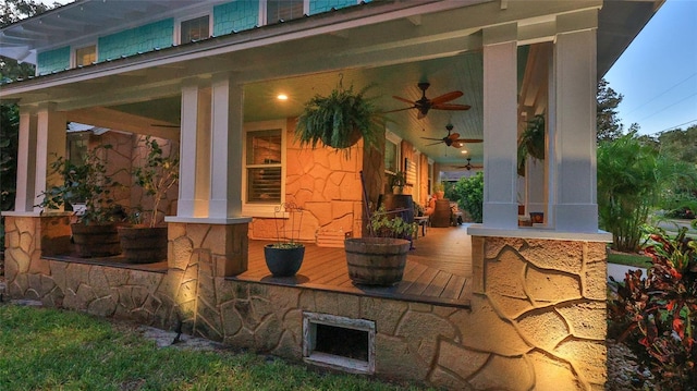 508 Faulkner St, New Smyrna Beach, FL 32168 - porch with ceiling fan