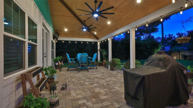 508 Faulkner St, New Smyrna Beach, FL 32168 - view of patio featuring ceiling fan